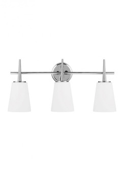 Driscoll contemporary 3-light indoor dimmable bath vanity wall sconce in chrome silver finish with c (38|4440403-05)