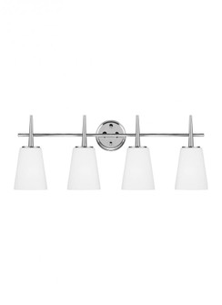 Driscoll contemporary 4-light indoor dimmable bath vanity wall sconce in chrome silver finish with c (38|4440404-05)