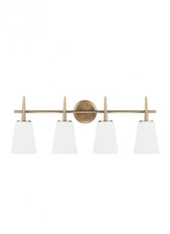 Driscoll contemporary 4-light indoor dimmable bath vanity wall sconce in satin brass gold finish wit (38|4440404-848)