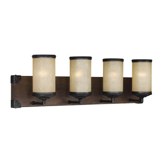 Dunning contemporary 4-light indoor dimmable bath vanity wall sconce in stardust finish with creme p (38|4413304-846)