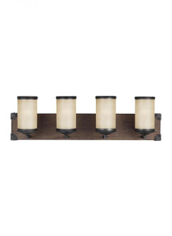 Dunning contemporary 4-light indoor dimmable bath vanity wall sconce in stardust finish with creme p (38|4413304-846)