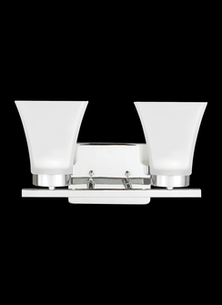 Bayfield contemporary 2-light indoor dimmable bath vanity wall sconce in chrome silver finish with s (38|4411602-05)