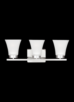 Bayfield contemporary 3-light indoor dimmable bath vanity wall sconce in chrome silver finish with s (38|4411603-05)