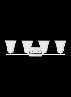 Bayfield contemporary 4-light indoor dimmable bath vanity wall sconce in chrome silver finish with s (38|4411604-05)
