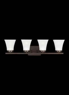 Bayfield contemporary 4-light indoor dimmable bath vanity wall sconce in bronze finish with satin et (38|4411604-710)