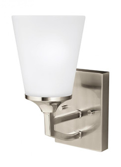 Hanford traditional 1-light indoor dimmable bath vanity wall sconce in brushed nickel silver finish (38|4124501-962)