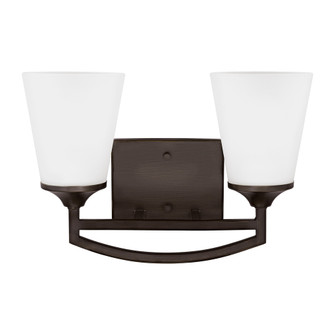 Hanford traditional 2-light indoor dimmable bath vanity wall sconce in bronze finish with satin etch (38|4424502-710)