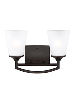 Hanford traditional 2-light indoor dimmable bath vanity wall sconce in bronze finish with satin etch (38|4424502-710)