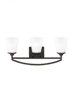 Hanford traditional 3-light indoor dimmable bath vanity wall sconce in bronze finish with satin etch (38|4424503-710)
