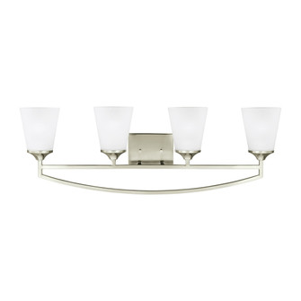 Hanford traditional 4-light indoor dimmable bath vanity wall sconce in brushed nickel silver finish (38|4424504-962)