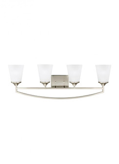 Hanford traditional 4-light indoor dimmable bath vanity wall sconce in brushed nickel silver finish (38|4424504-962)