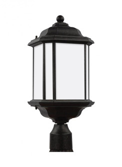 Kent traditional 1-light outdoor exterior post lantern in oxford bronze finish with satin etched gla (38|82529-746)