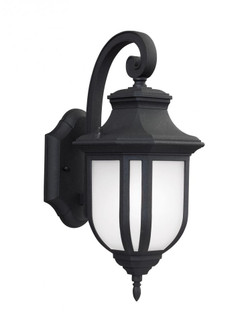 Childress traditional 1-light outdoor exterior medium wall lantern sconce in black finish with satin (38|8636301-12)