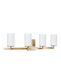 Alturas contemporary 4-light indoor dimmable bath vanity wall sconce in satin brass gold finish with (38|4424604-848)