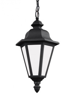 Brentwood traditional 1-light outdoor exterior ceiling hanging pendant in black finish with smooth w (38|69025-12)