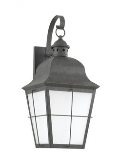 Chatham traditional 1-light large outdoor exterior wall lantern sconce in oxidized bronze finish wit (38|89273-46)
