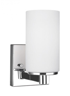 Hettinger transitional 1-light indoor dimmable bath vanity wall sconce in chrome silver finish with (38|4139101-05)