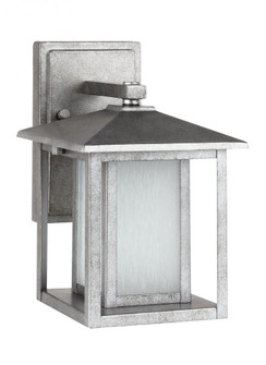 Hunnington contemporary 1-light outdoor exterior small wall lantern in weathered pewter grey finish (38|89029-57)