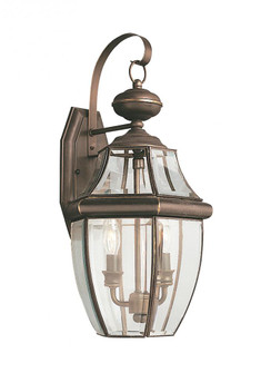 Lancaster traditional 2-light LED outdoor exterior wall lantern sconce in antique bronze finish with (38|8039EN-71)