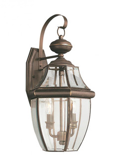 Lancaster traditional 2-light LED outdoor exterior wall lantern sconce in antique bronze finish with (38|8039EN-71)