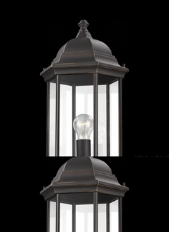Sevier traditional 1-light outdoor exterior large post lantern in antique bronze finish with clear g (38|8238701-71)