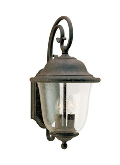 Trafalgar traditional 2-light LED outdoor exterior large wall lantern sconce in oxidized bronze fini (38|8460EN-46)
