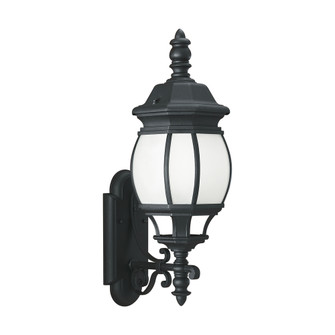 Wynfield traditional 1-light outdoor exterior large wall lantern sconce in black finish with frosted (38|89103-12)