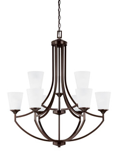 Hanford traditional 9-light LED indoor dimmable ceiling chandelier pendant light in bronze finish wi (38|3124509EN3-710)