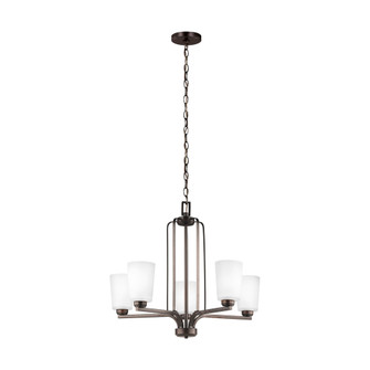 Franport transitional 5-light indoor dimmable ceiling chandelier pendant light in bronze finish with (38|3128905-710)