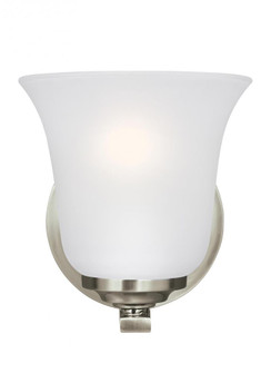 Emmons traditional 1-light LED indoor dimmable bath vanity wall sconce in brushed nickel silver fini (38|4139001EN3-962)