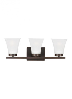 Bayfield contemporary 3-light LED indoor dimmable bath vanity wall sconce in bronze finish with sati (38|4411603EN3-710)