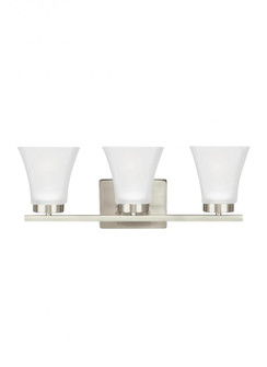 Bayfield contemporary 3-light LED indoor dimmable bath vanity wall sconce in brushed nickel silver f (38|4411603EN3-962)