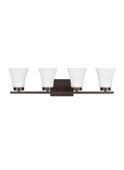 Bayfield contemporary 4-light LED indoor dimmable bath vanity wall sconce in bronze finish with sati (38|4411604EN3-710)