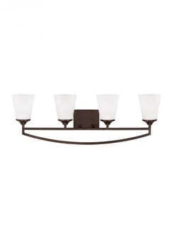 Hanford traditional 4-light LED indoor dimmable bath vanity wall sconce in bronze finish with satin (38|4424504EN3-710)
