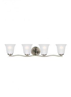Emmons traditional 4-light LED indoor dimmable bath vanity wall sconce in brushed nickel silver fini (38|4439004EN3-962)