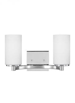 Hettinger transitional 2-light LED indoor dimmable bath vanity wall sconce in chrome silver finish w (38|4439102EN3-05)