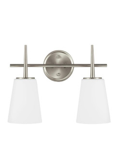 Driscoll contemporary 2-light LED indoor dimmable bath vanity wall sconce in brushed nickel silver f (38|4440402EN3-962)