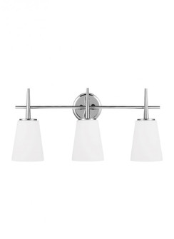 Driscoll contemporary 3-light LED indoor dimmable bath vanity wall sconce in chrome silver finish wi (38|4440403EN3-05)
