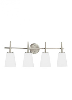 Driscoll contemporary 4-light LED indoor dimmable bath vanity wall sconce in brushed nickel silver f (38|4440404EN3-962)