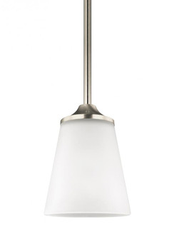 Hanford traditional 1-light LED indoor dimmable ceiling hanging single pendant light in brushed nick (38|6124501EN3-962)