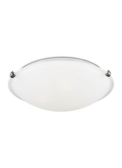 Clip Ceiling transitional 2-light LED large indoor dimmable flush mount in brushed nickel silver fin (38|7643593S-962)