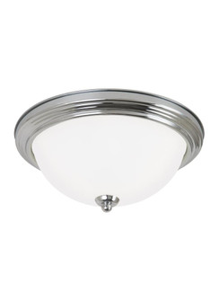 Geary transitional 1-light LED indoor dimmable ceiling flush mount fixture in chrome silver finish w (38|77063EN3-05)