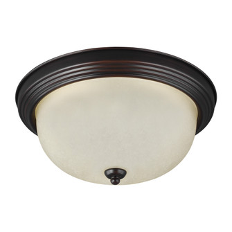 Geary transitional 1-light LED indoor dimmable ceiling flush mount fixture in bronze finish with amb (38|77063EN3-710)