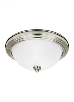 Geary transitional 1-light LED indoor dimmable ceiling flush mount fixture in brushed nickel silver (38|77063EN3-962)