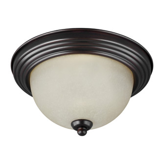 Geary transitional 3-light LED indoor dimmable ceiling flush mount fixture in bronze finish with amb (38|77065EN3-710)
