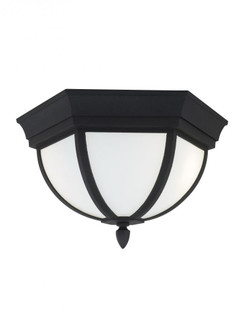Wynfield traditional 2-light LED outdoor exterior ceiling ceiling flush mount in black finish with e (38|79136EN3-12)