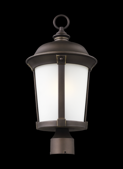 Calder traditional 1-light outdoor exterior post lantern in antique bronze finish with satin etched (38|8250701-71)