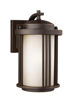 Crowell contemporary 1-light LED outdoor exterior small wall lantern sconce in antique bronze finish (38|8547901EN3-71)
