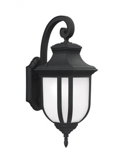 Childress traditional 1-light LED outdoor exterior large wall lantern sconce in black finish with sa (38|8736301EN3-12)