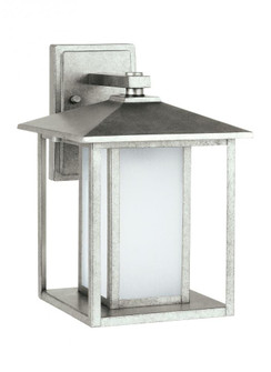 Hunnington contemporary 1-light LED outdoor exterior medium wall lantern in weathered pewter grey fi (38|89031EN3-57)